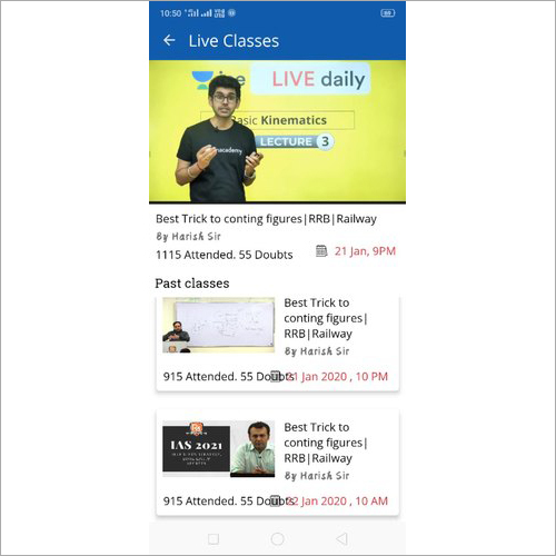 Virtual Classroom And Live Online Coaching Software Android Ios Application