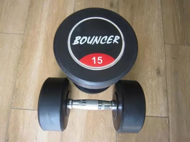 Rubber Coated Bouncer Dumbbells - Rubber Coated, Sizes From 2.5 Kg To 30 Kg | Non-adjustable, Designed For Strength Gain And Muscle Toning