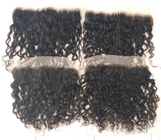 Brazilian Virgin Deep Curly Lace Frontal - 13x4 Inch, Natural Remy Human Hair, Soft & Shiny Quality, 10-26 Inch Length