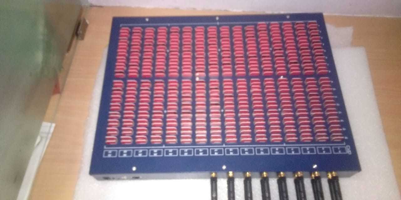 Bulk Sms Modem - Metal, 483mm X 100mm X 340mm, Blue | 16 Ports With 32 Slots Each, Built-in 4g Modem, Fanless Design, 12-months Warranty