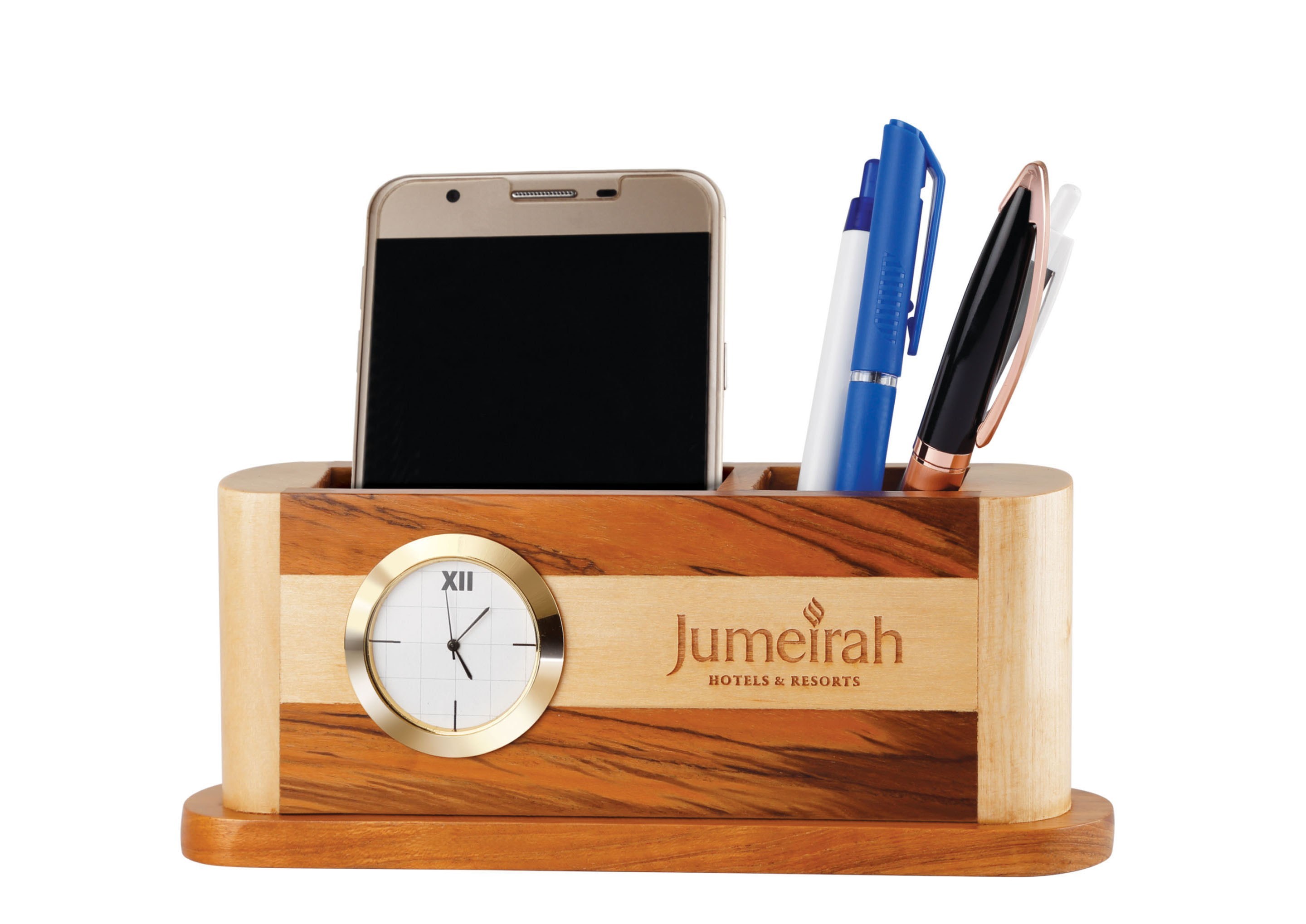 Desktop Organizer - Wood Material , Standard Size , Executive Gift Design With Logo For Enhanced Brand Visibility And Gifting Solutions