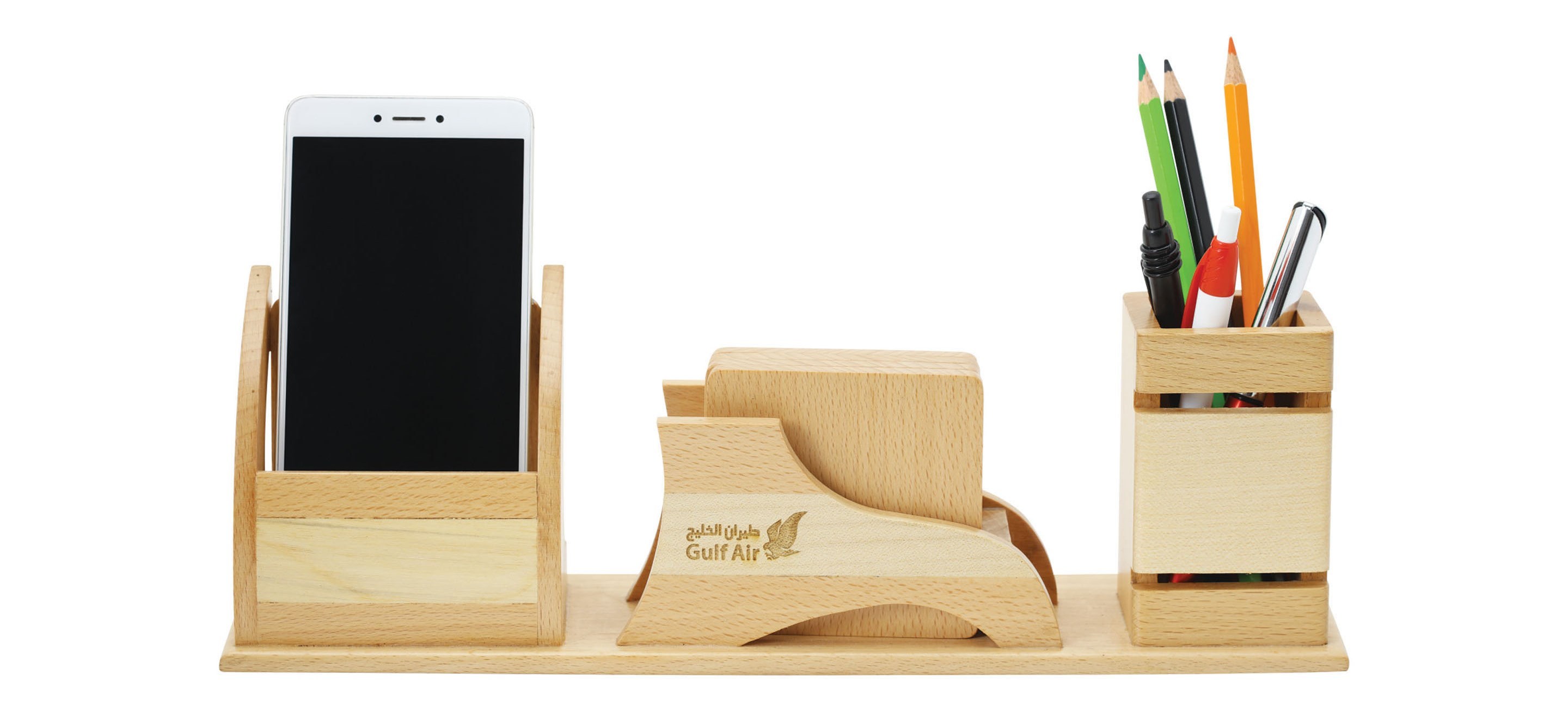 Desktop Organizer - Wood Material , Standard Size , Executive Gift Design With Logo For Enhanced Brand Visibility And Gifting Solutions