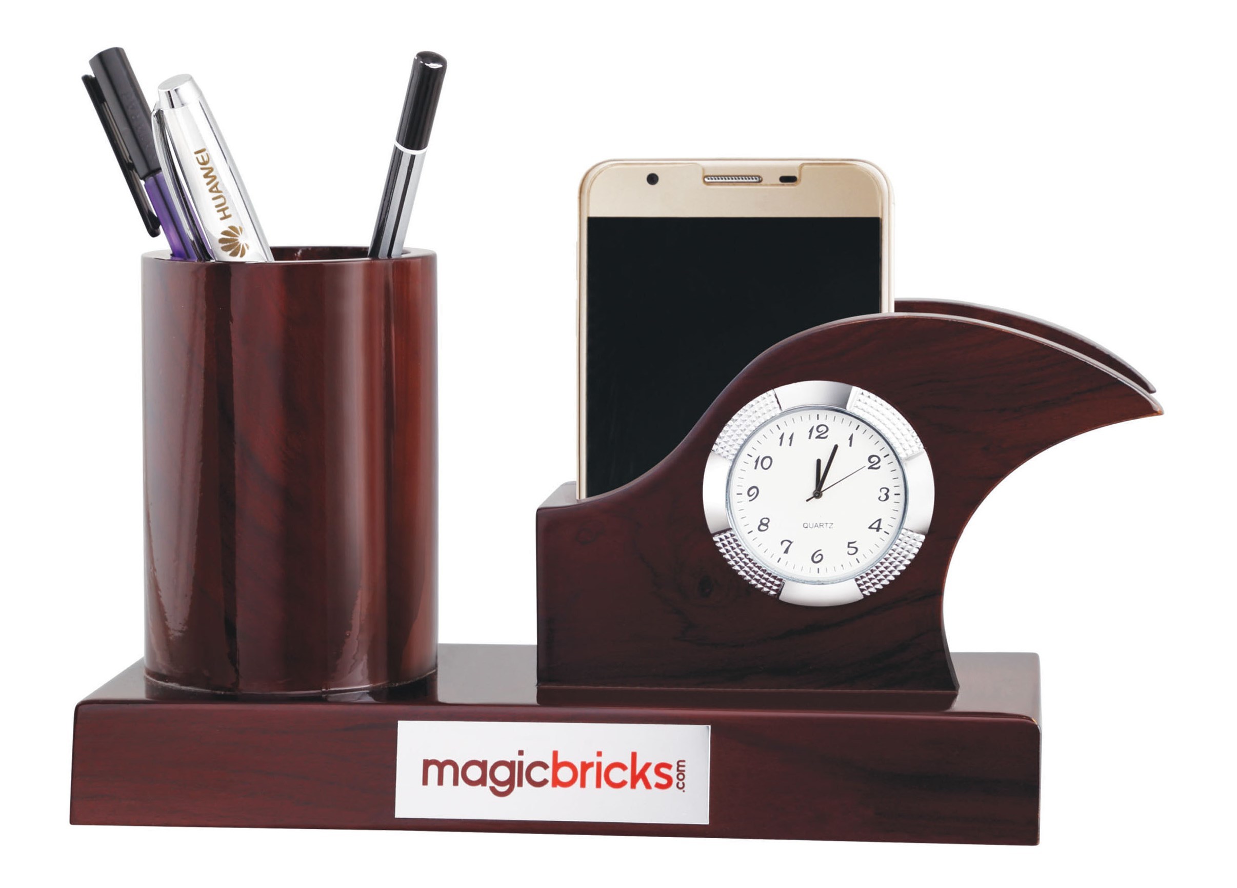 Desktop Organizer - Wood Material , Standard Size , Executive Gift Design With Logo For Enhanced Brand Visibility And Gifting Solutions