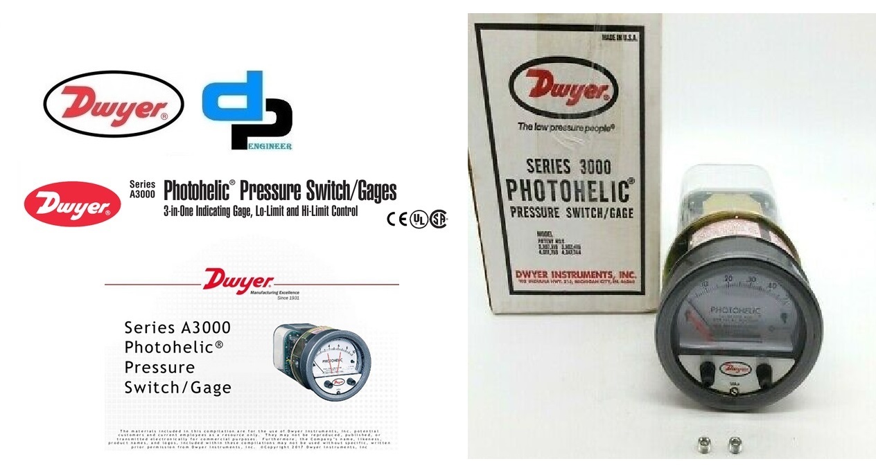Dwyer A3310 Photohelic Pressure Switch Gauge Accuracy: A 2% Of Fs At 70a F (21.1a C)