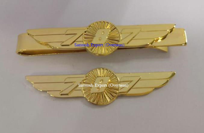 Aircraft Pin Badge - Solid Brass, 40mm Length X 21mm Width, Gold/silver Finish | High Polishing, Oem For Various Airlines Worldwide, 10g Weight