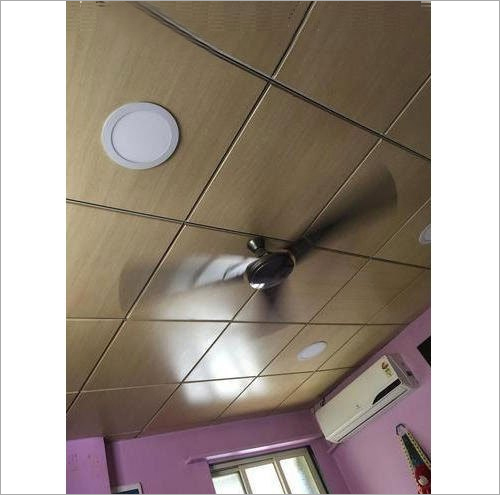 Wood Finish Metal False Ceiling - Metal, 0.5-1.2mm Thickness | Ceiling Decor, Acoustical & Aesthetical Properties