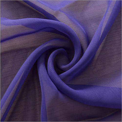 Dyed Chiffon Fabric - 100% Chiffon, 44 Inch Width, Purple Color, 30-120 Gsm | Lightweight, Smooth Texture, Washable, Tear Resistant