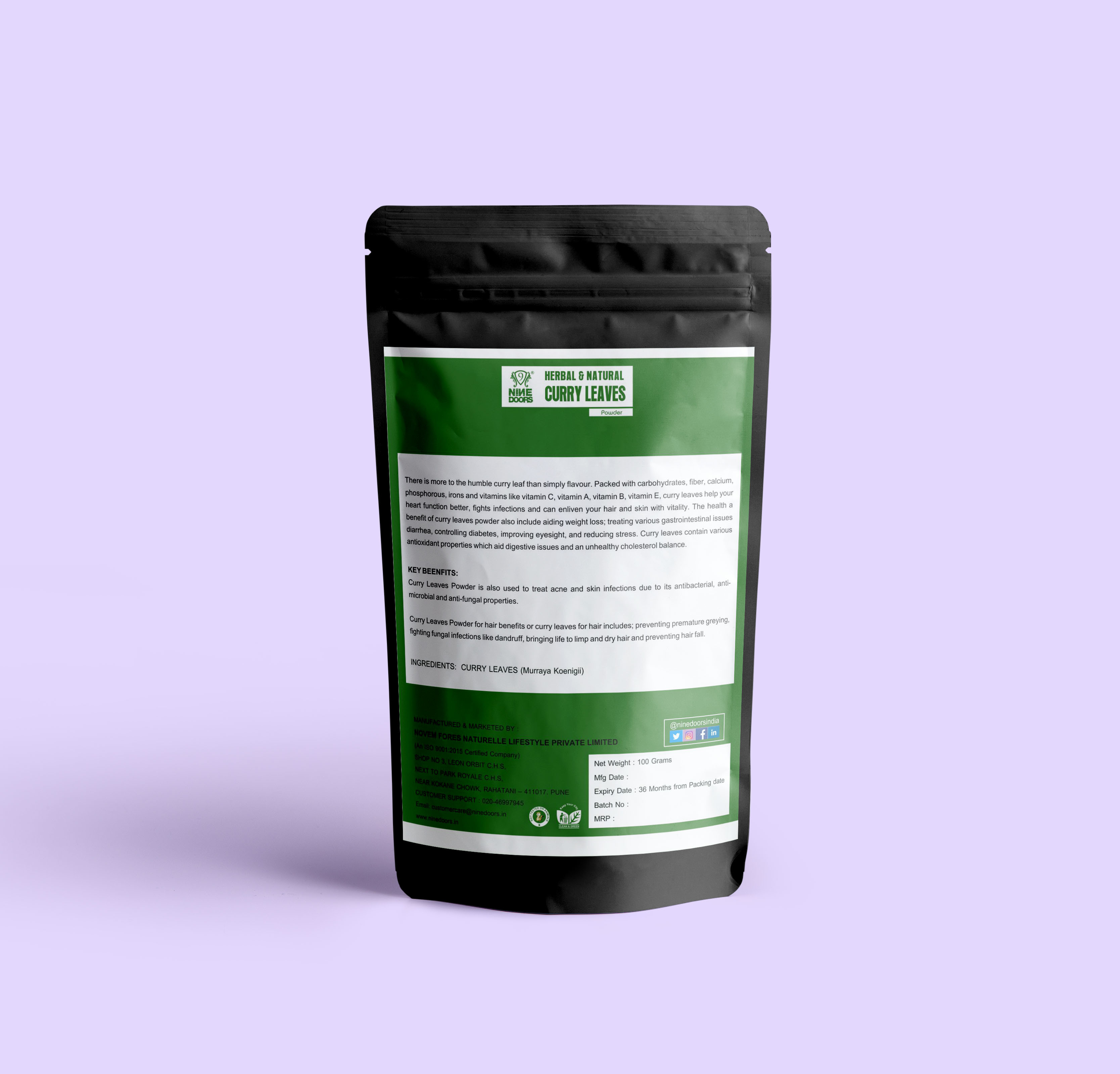 Curry Leaves Powder Age Group: 16 - 60