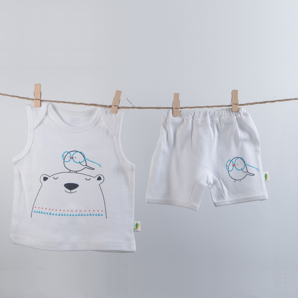 Multi Color 3-6 Months Knit Top And Bottom Set Of 4