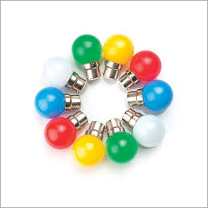 Colored Bulb - Ceramic Body, Round Shape, Red, Green, Yellow, White, Blue Colors | Long Life Span, Easy Installation in Medium Screw Base Fixtures