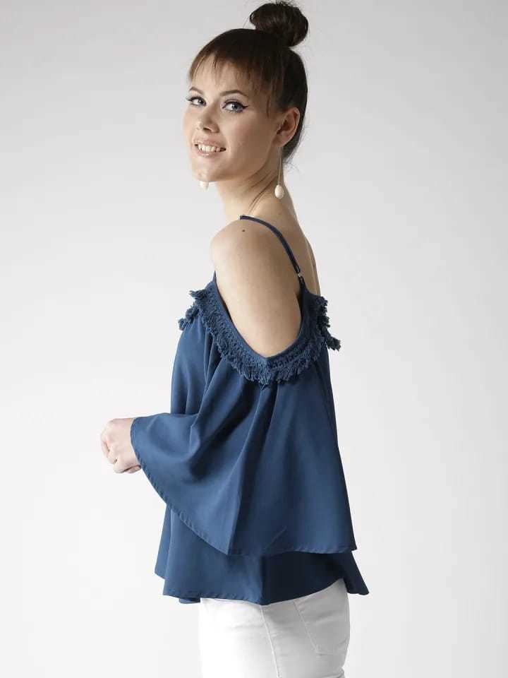 Blue Fancy Loose Summer Wear Top