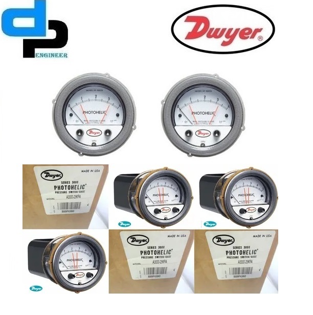 Dwyer A3060 Photohelic Pressure Switch Gauge Accuracy: A 2% Of Fs At 70a F (21.1a C)