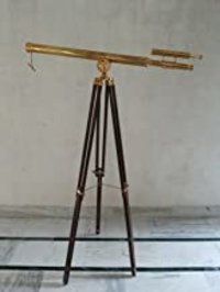 60 Nautical Brass Floor Standing Double Barrel Telescope With