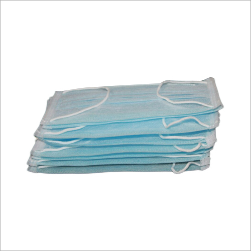 3 Ply Face Mask - Non Woven, Square Shape | Disposable, Sky Blue Color