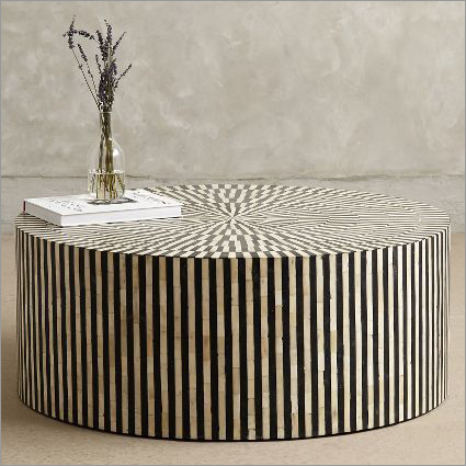 Bone Inlay Small Stool