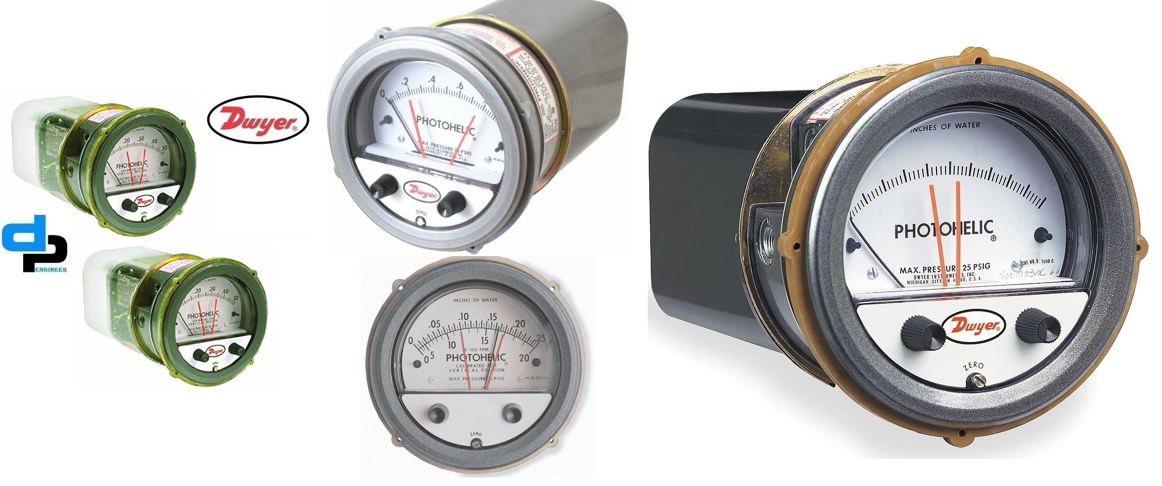 Dwyer A3005 Photohelic Pressure Switch Gauge Accuracy: A 2% Of Fs At 70a F (21.1a C)