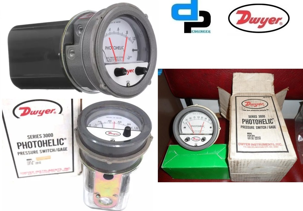 Dwyer A3000-8kpa Photohelic Pressure Switch Gauge Accuracy: A 2% Of Fs At 70a F (21.1a C)