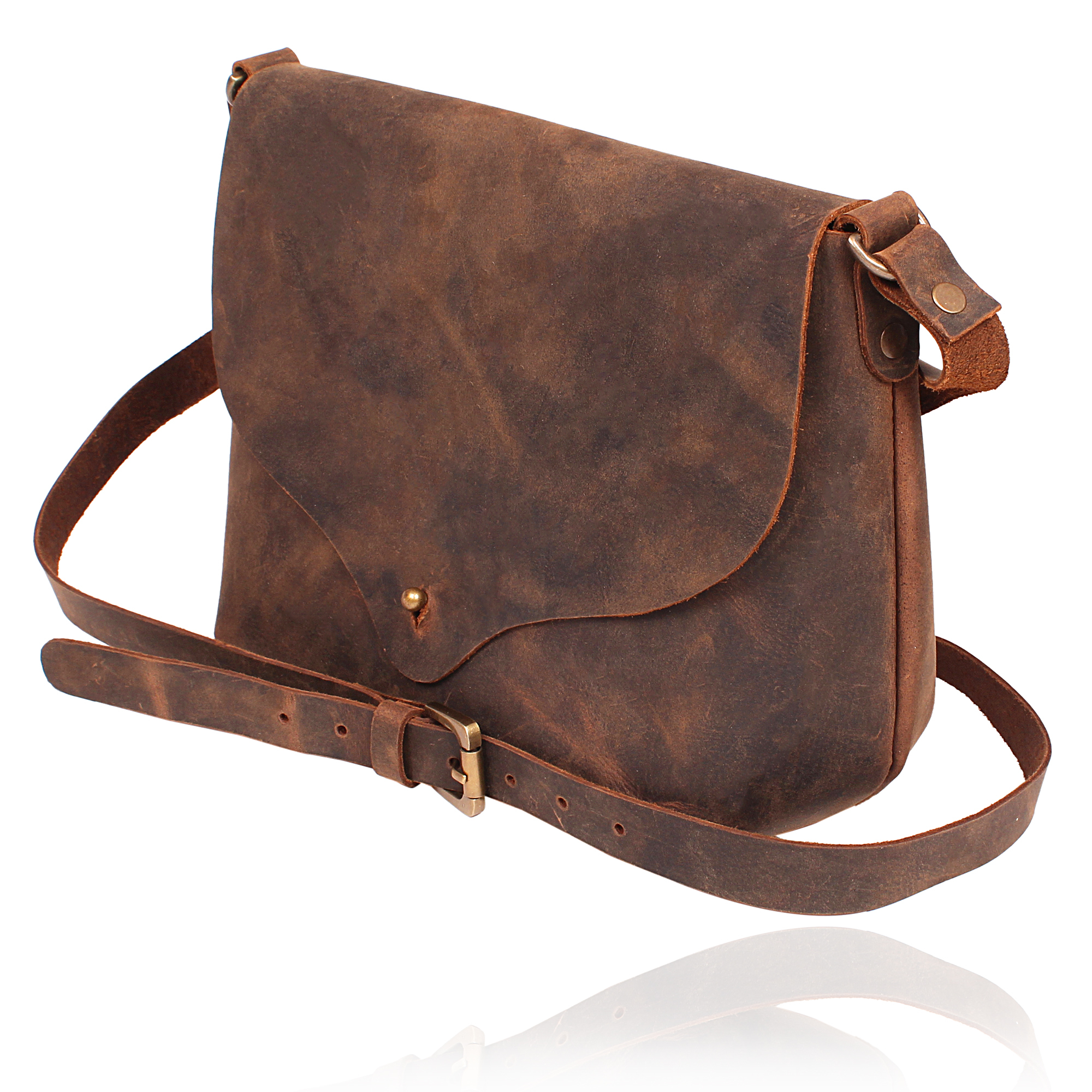 Ladies Leather Sling Bag - Leather, 10x4x7 Inch, Antique Imitation Style | Flawless Finish, Scratch Resistant, Intricate Designer Pattern, Attractive Look