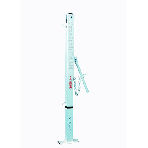Fixed Square Lawn Tennis Pole - MS Material, Standard Length, White Color | Corrosion Resistant, Waterproof, Dustproof, Reliable and Durable