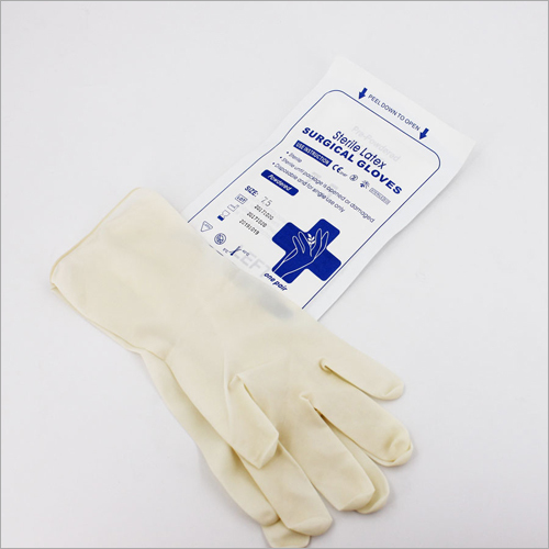 Surgical Gloves - Latex Material, Sterilized Safety | Lightweight, Disposable, Ivory White Protection Against Germs