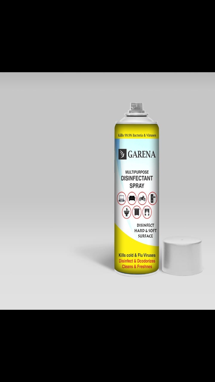 Garena Multipurpose Disinfectant Spray - Multi-protection Against Bacteria & Viruses, Rose & Lemon Fragrance For Sofas, Handles & Laptops