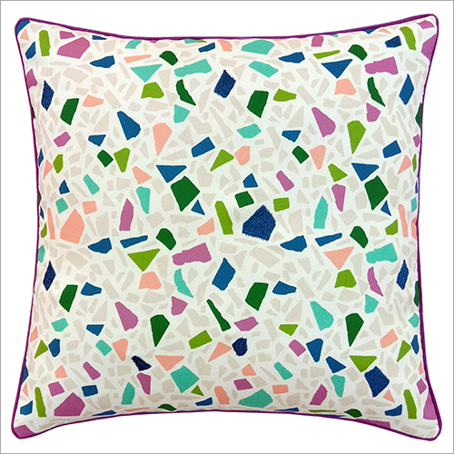 Printed Cushion - Polyester, 40 x 40 cm, Multicolor | Square Shape, Cotton Filling, Ideal for Bedrooms and Living Rooms