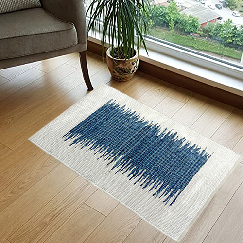 Living Room Rug - Cotton Striped Rectangle 120x180 cm | Antique Design, Anti-Slip, Washable, Suitable for Hotels and Homes