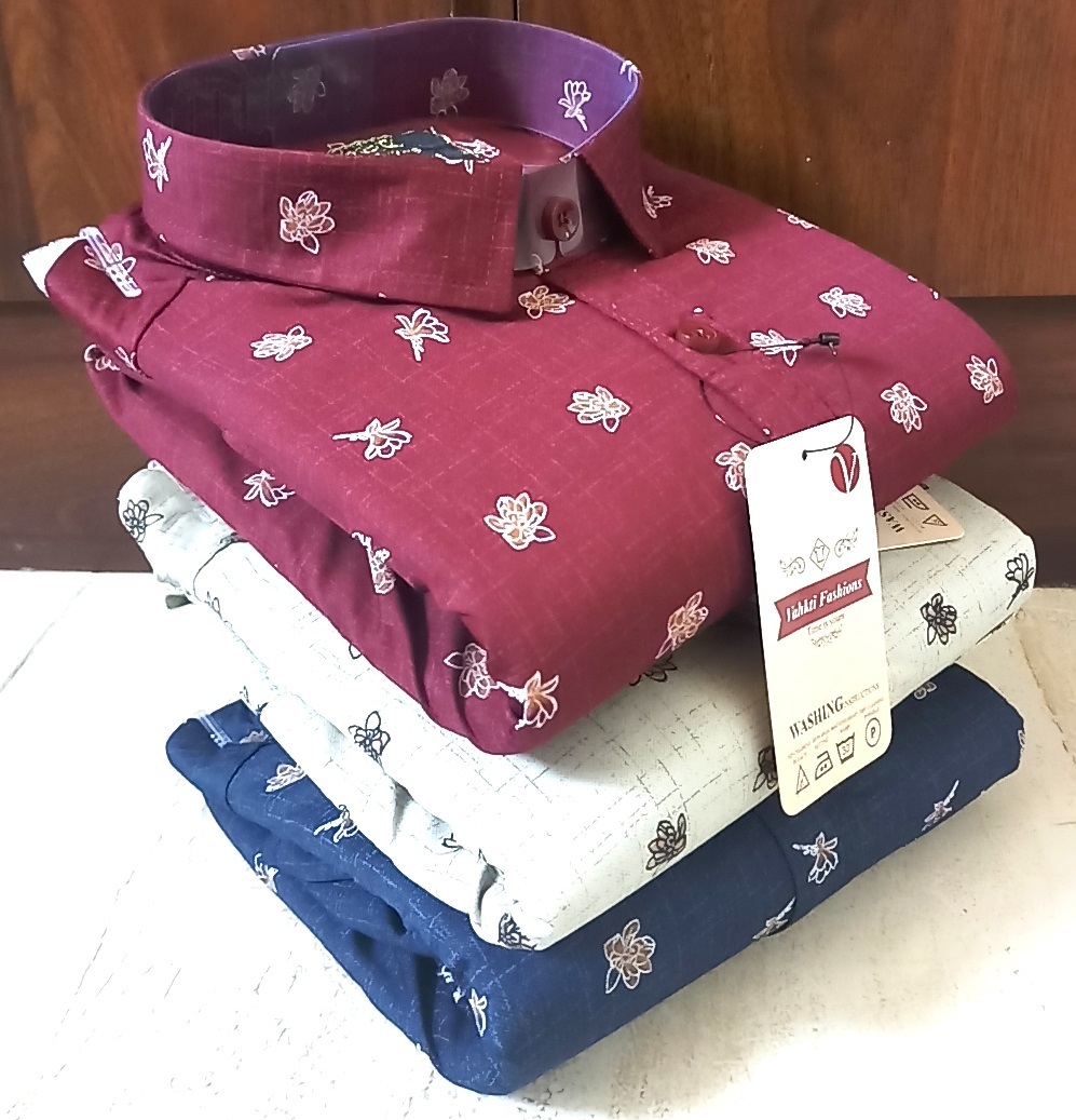 Printed Shirt - Cotton, Available In Various Sizes | Trendy Design With Long Sleeves And Classic Collar