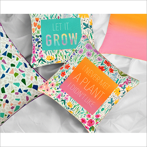 Printed Cushion - Polyester, 40 X 40 Cm, Multicolor | Square Shape, Cotton Filling, Ideal For Bedrooms And Living Rooms