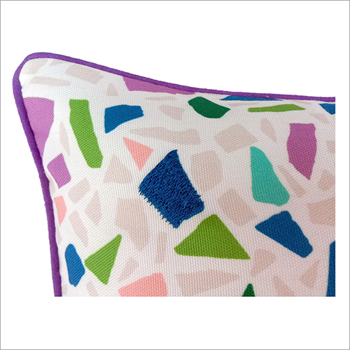 Printed Cushion - Polyester, 40 X 40 Cm, Multicolor | Square Shape, Cotton Filling, Ideal For Bedrooms And Living Rooms