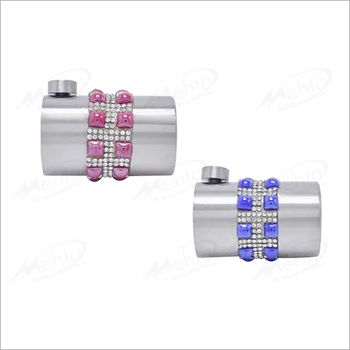 Curtain Bracket No.J - Stainless Steel, Ceramic Blue and Red Finish | Durable Metal End Cap Design