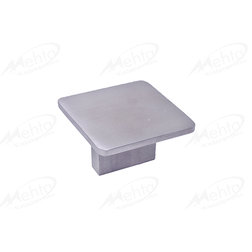 Furniture Fitting Knob 27 - Stainless Steel, 40 mm Square, Matte Finish | Metal Construction with Brass Accents, Knob K-027 Design