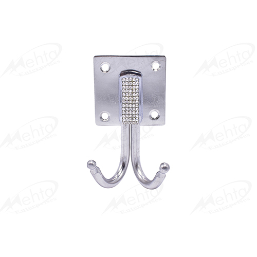 Furniture Fitting (Khooti No 27) - Stainless Steel, Double Size | Cloth Hanger Door & Window Handles in Crystal White, Blue, Red, Gold, Black