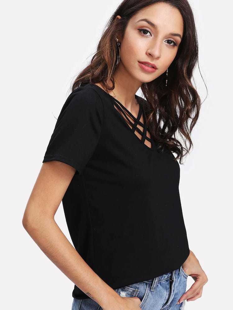 Plain Black Casual Outerwear Top