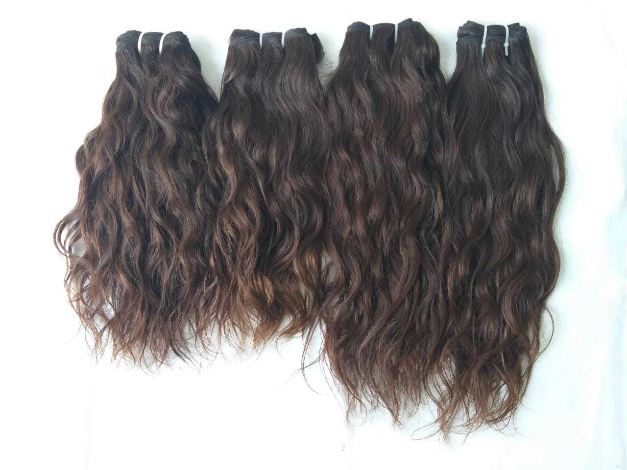Unprocessed Natural Wavy Machine Weft  Human  Hair Application: Profesional