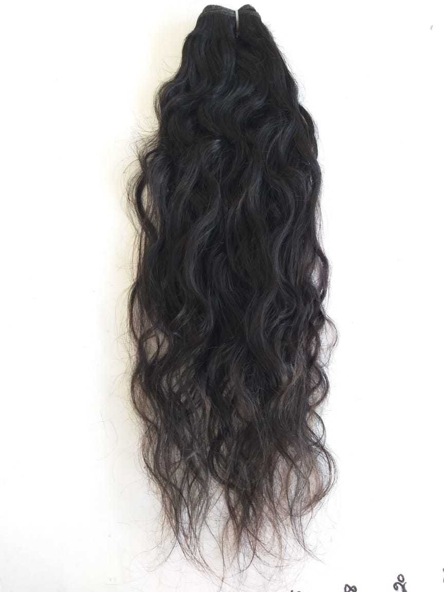 Unprocessed Natural Wavy Machine Weft  Human  Hair Application: Profesional