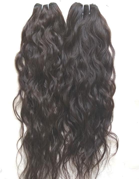 Unprocessed Natural Wavy Machine Weft  Human  Hair Application: Profesional