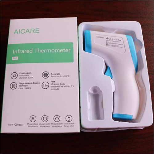 Infrared Forehead Thermometer - Plastic Material, Manual Operation | Quiet and Easy to Use for Hospitals and Clinics, Available in White and Sky Blue