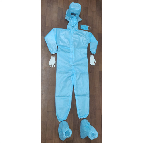 Hospital PPE Kit - Disposable Full Coverage Combo Set | Standard Size, Sky Blue, Includes Shoe Covers, Suits, Gloves, Masks, Ideal for Healthcare Professionals