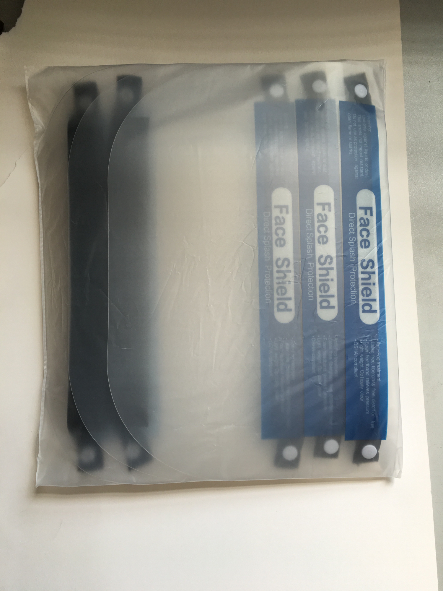 Plastic Protection Isolation Anti-fog Full Face Shield With Sponge