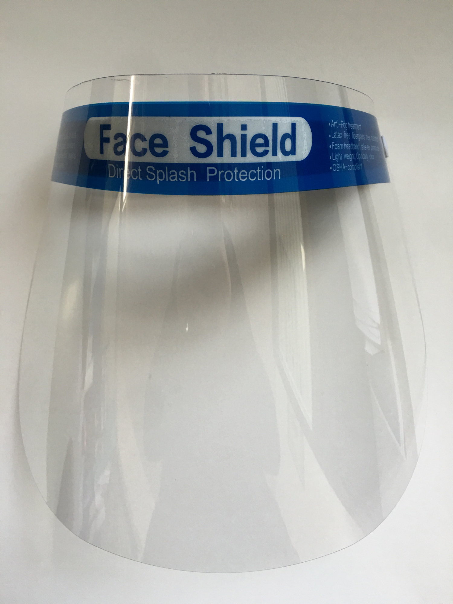 Plastic Protection Isolation Anti-fog Full Face Shield With Sponge