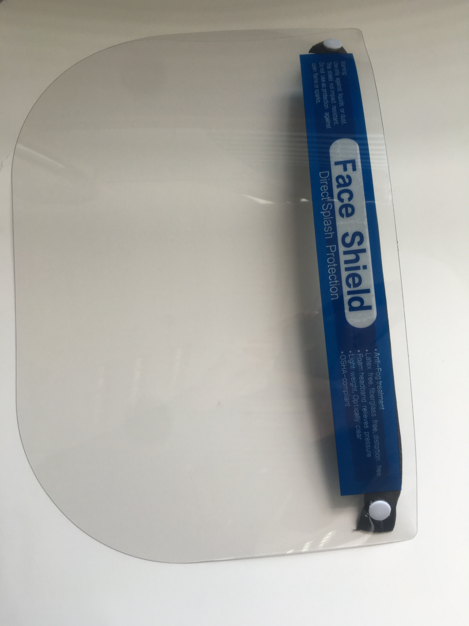 Plastic Protection Isolation Anti-fog Full Face Shield With Sponge