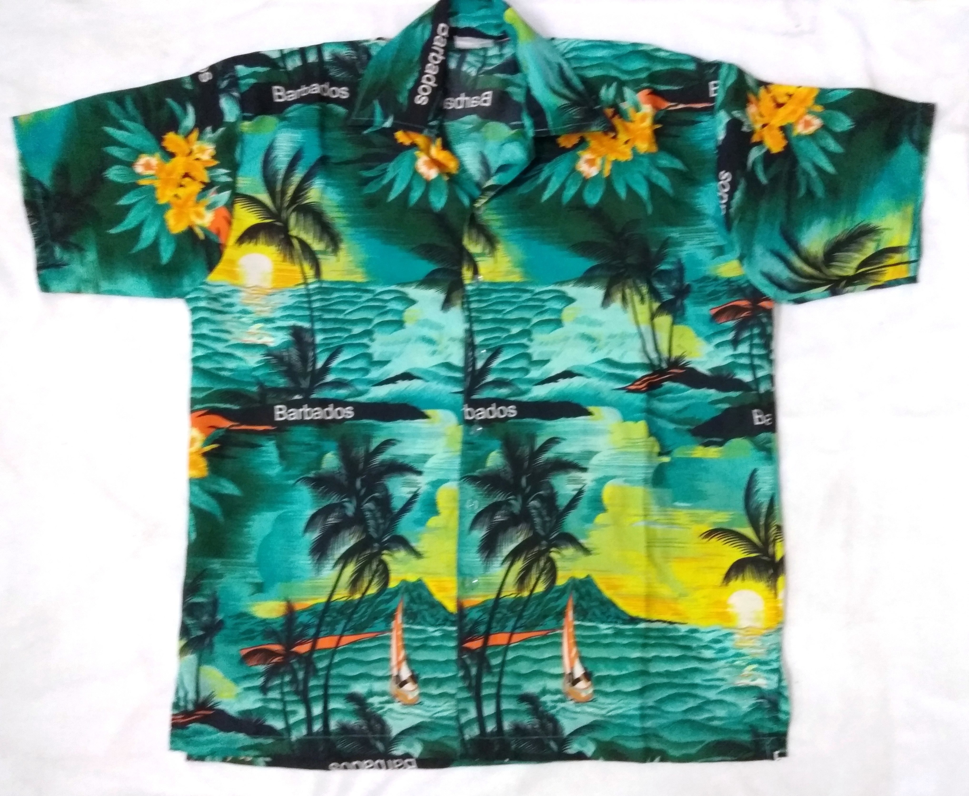 Blue 100% Polyester Beach Shirt