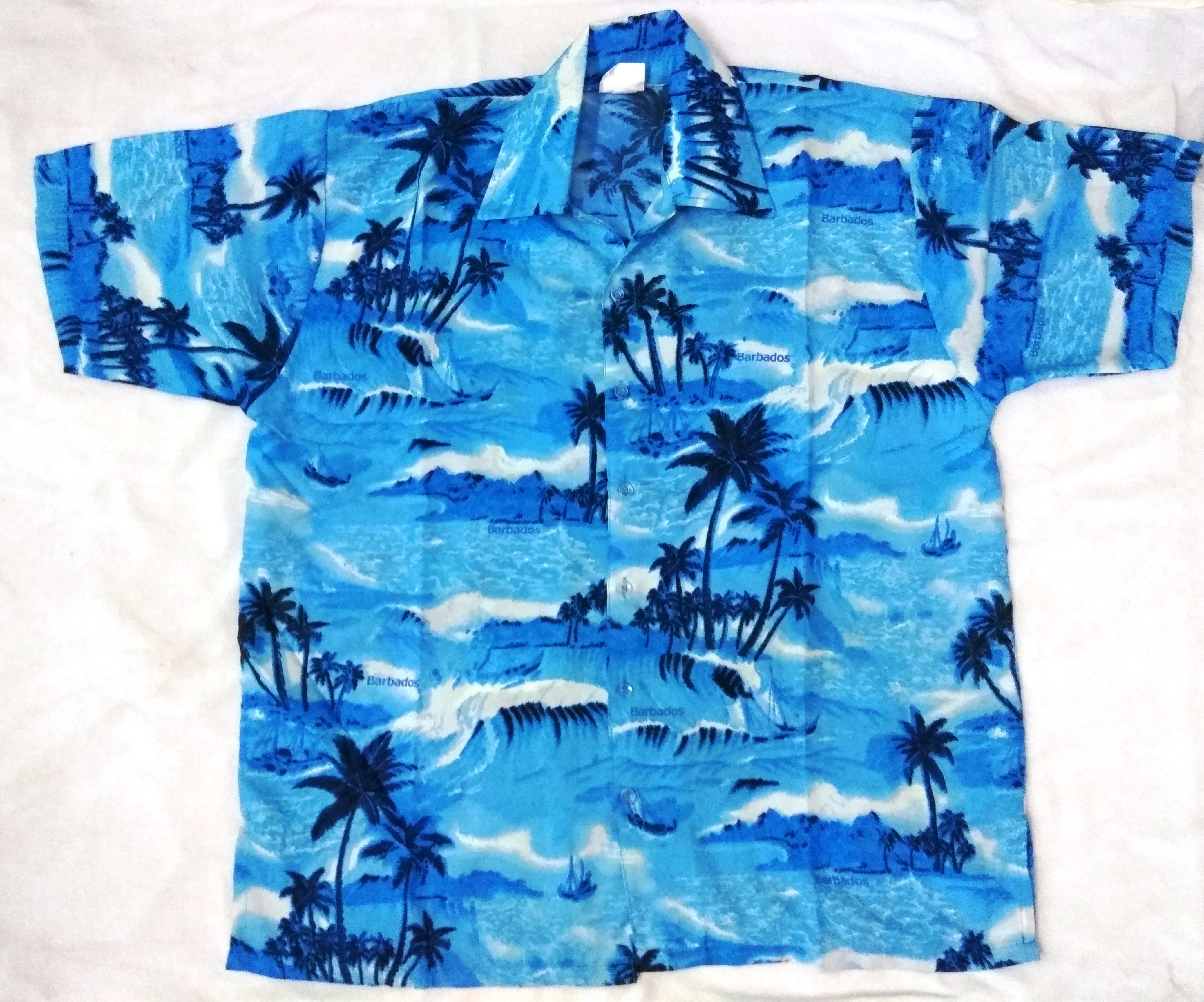 Blue 100% Polyester Beach Shirt