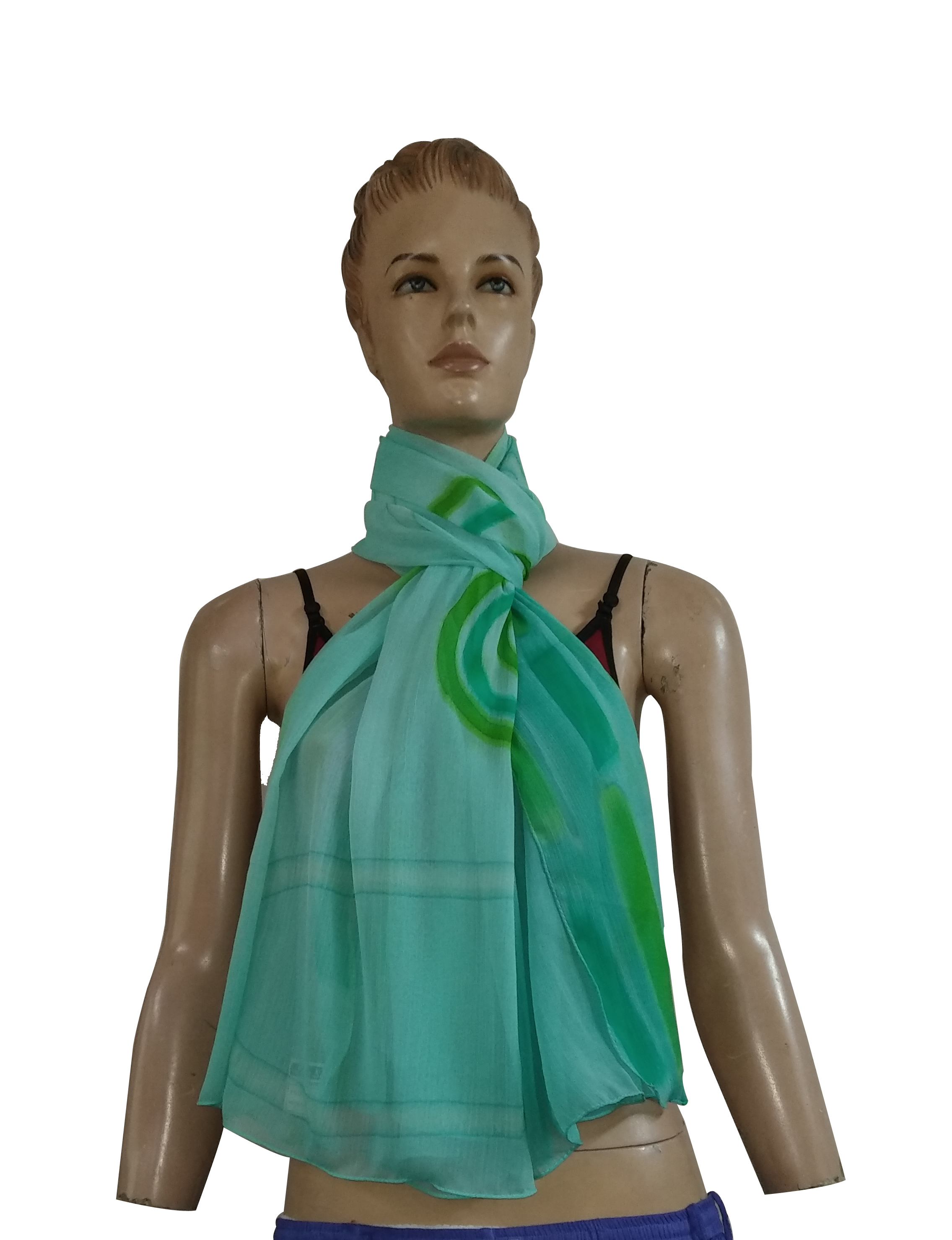 Polyester Printed Pario - 100% Polyester, 100 X 180 Cm, Mahndi Color | Custom Design, Embroidered Pattern, Women's Daily Wear Stole