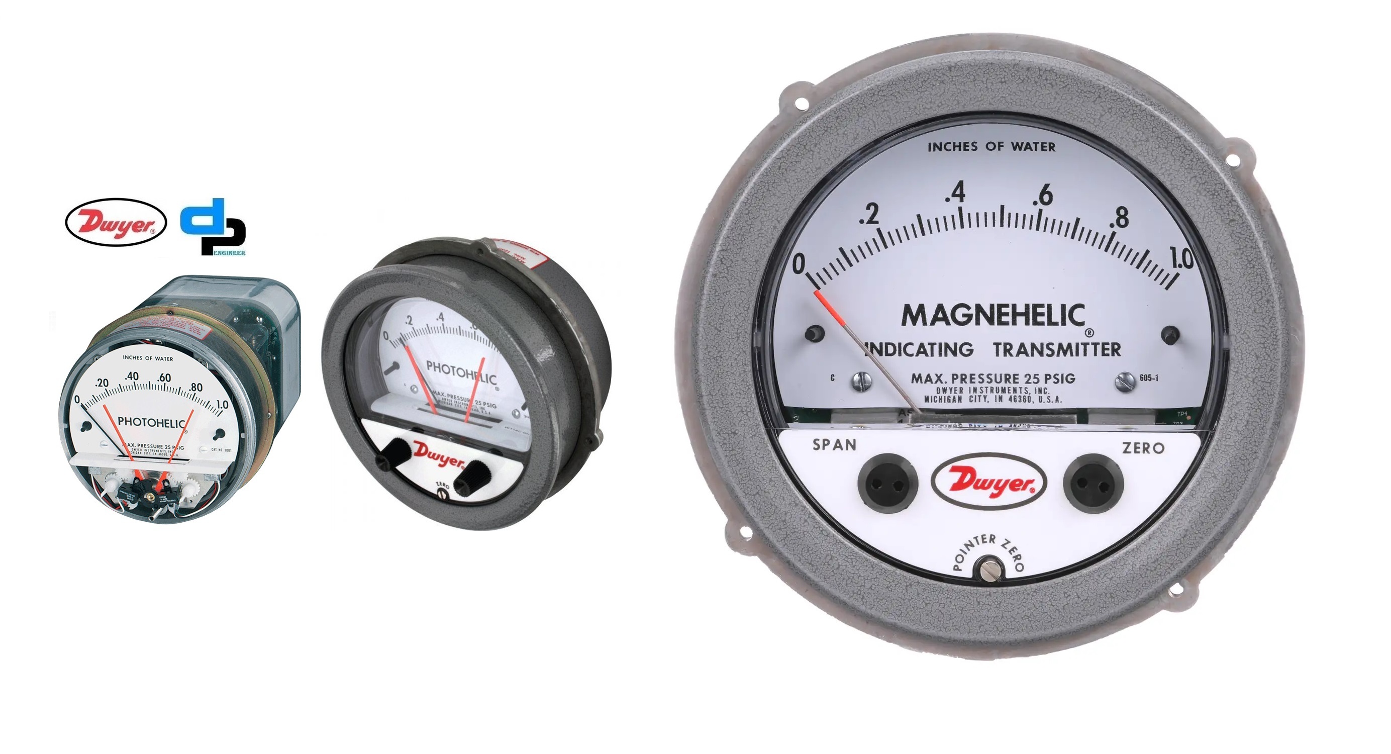 Dwyer A3000-20cm Photohelic Pressure Switch Gauge Accuracy: A 2% Of Fs At 70a F (21.1a C) %