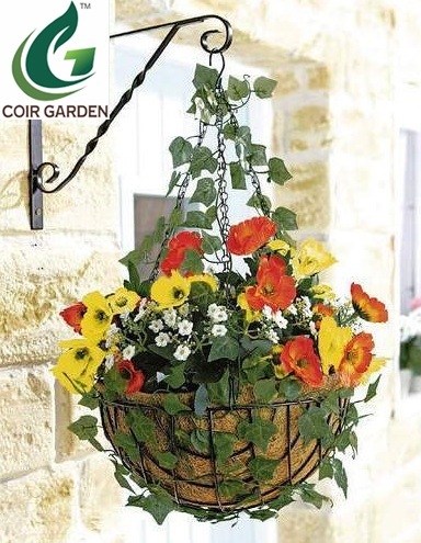 Coir Garden 10 Inch Coir Hanging Basket - Coconut Fiber, 10 Inch Diameter, Light Brown Color | Eco-friendly, Circular Shape, Ideal Home Decoration