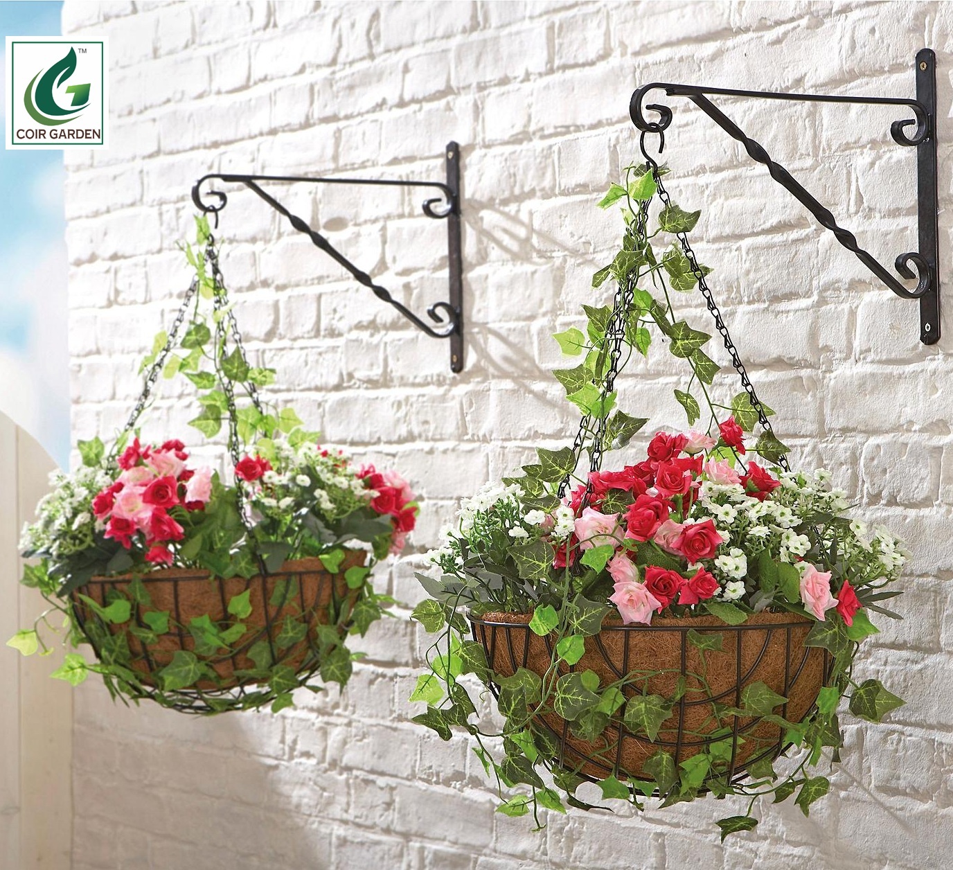 Coir Garden 10 Inch Coir Hanging Basket - Coconut Fiber, 10 Inch Diameter, Light Brown Color | Eco-friendly, Circular Shape, Ideal Home Decoration