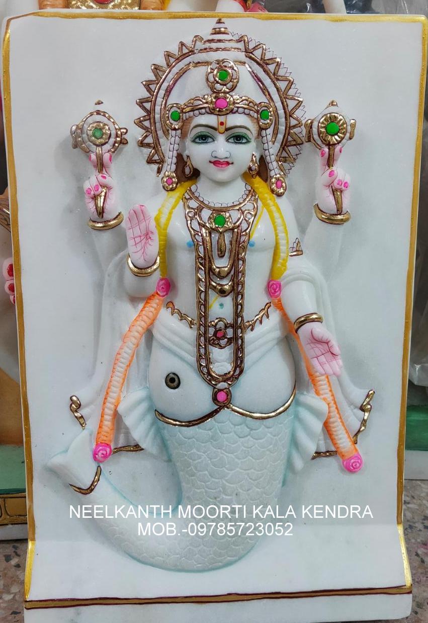 Marble Matsya Avatar - Finishing: Polishing