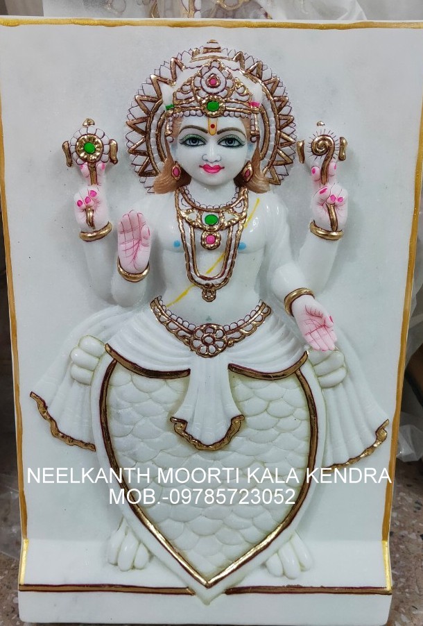 Marble Kurma Avatar - Height: Approximately 3 Feet Foot (Ft)
